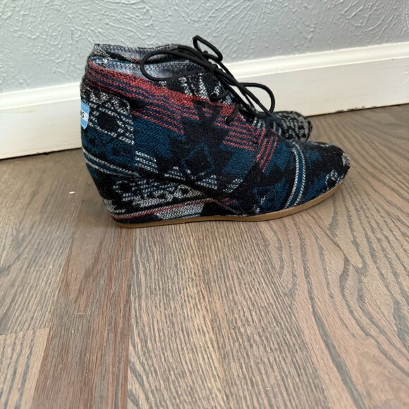 TOMS Boho Navajo Desert Wedge Bootie - Aztec Jacquard | Size 8 - Picture 1 of 5